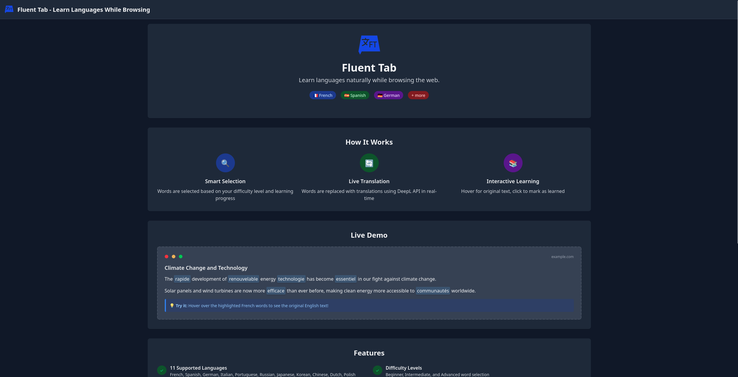 Fluent Tab interface