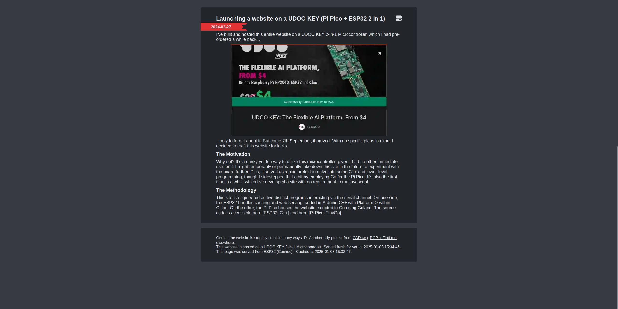 UDOO microcontroller website